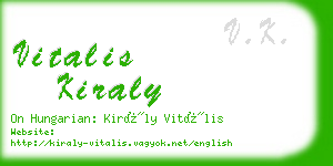 vitalis kiraly business card
